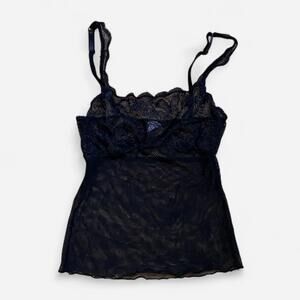 Jezebel Vintage Y2K Mesh Lace Sexy Camisole Blouse